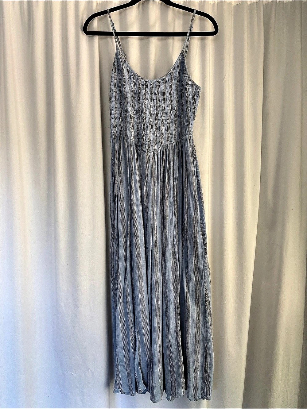 aerie Barre Striped Maxi Dress in Blue & White Size Small